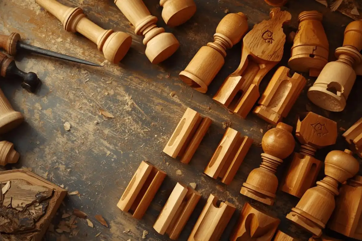 Prepared Diyar wood blanks for chess piece turning