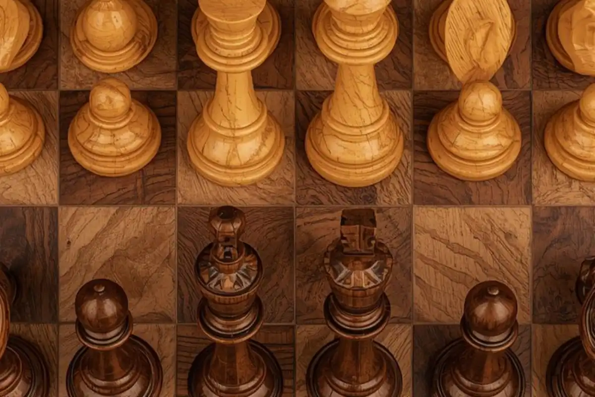 Finished chess set made from prepared Diyar wood